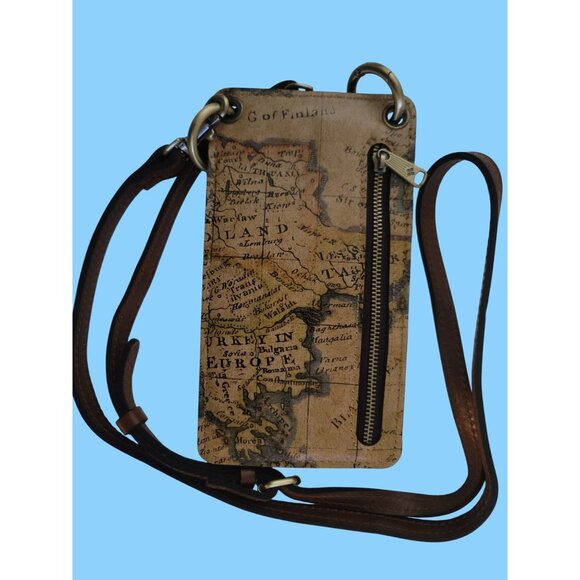 Patricia Nash Handbags - Patricia Nash Map Print Leather Crossbody Phone Bag & Cardholder